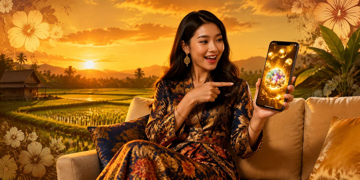 Pengguna Kedah berpakaian batik menyemak nombor loteri dalam talian di platform 990